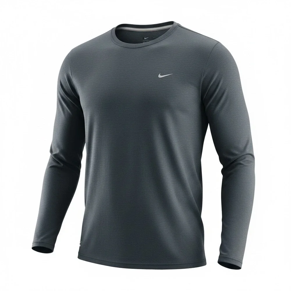 Nike Men's Large Black Long Sleeve Dri-FIT Performance Athletic Shirt